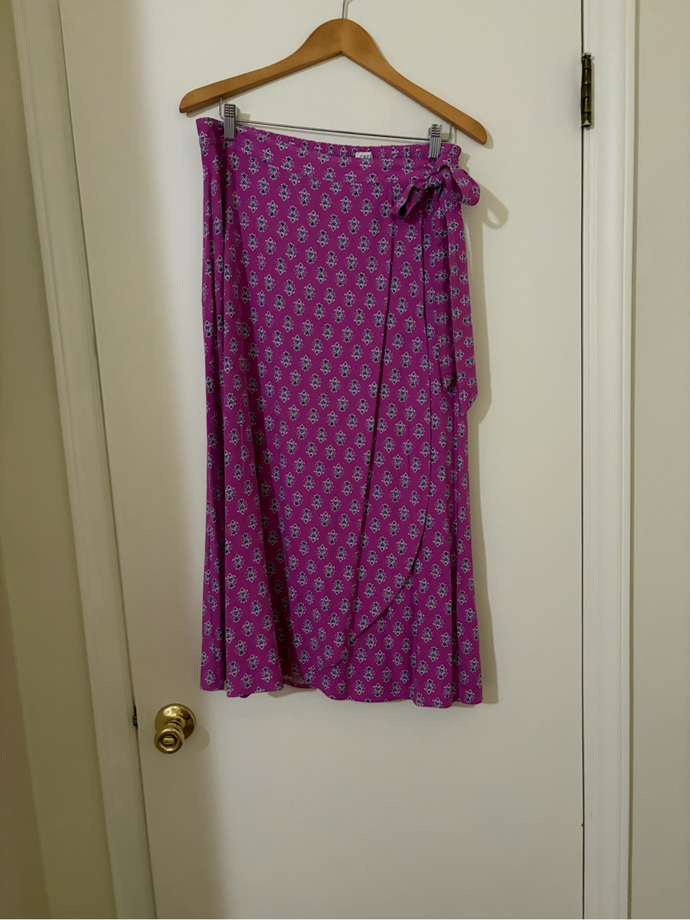 JCrew Purple Floral Wrap Skirt